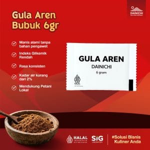 Dainichi Gula Aren Indonesia - Gula Aren powder 6 gram (Sachet)