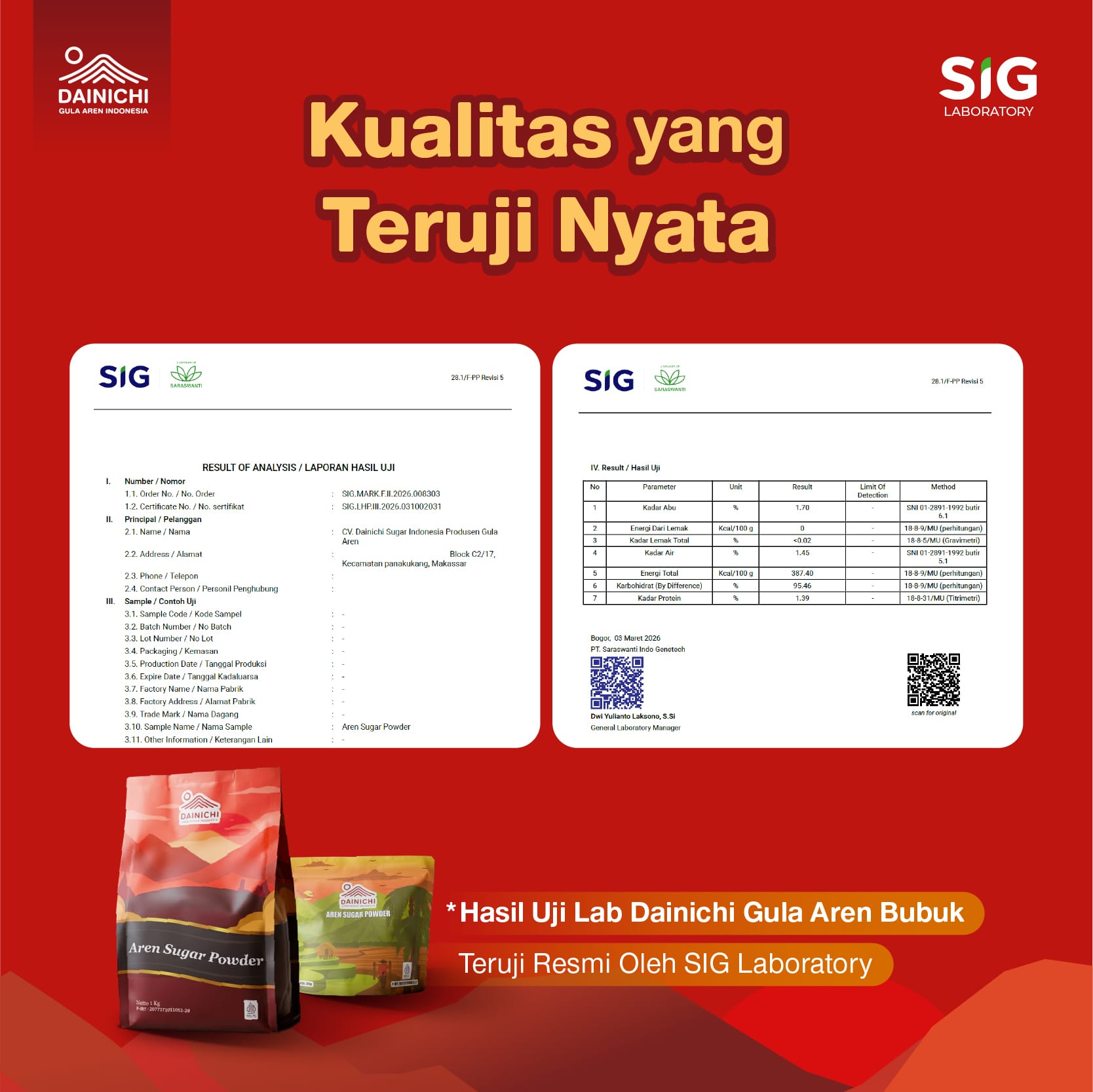Dainichi Gula Aren Indonesia - Gula Aren Powder 300 Gram - Gambar 8
